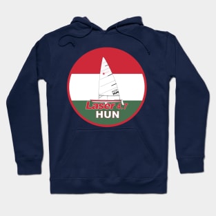 laser class sailboat on flag Hungary Hoodie